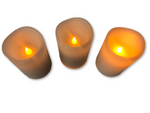 Set of (3) 5" Flameless candles metalic white