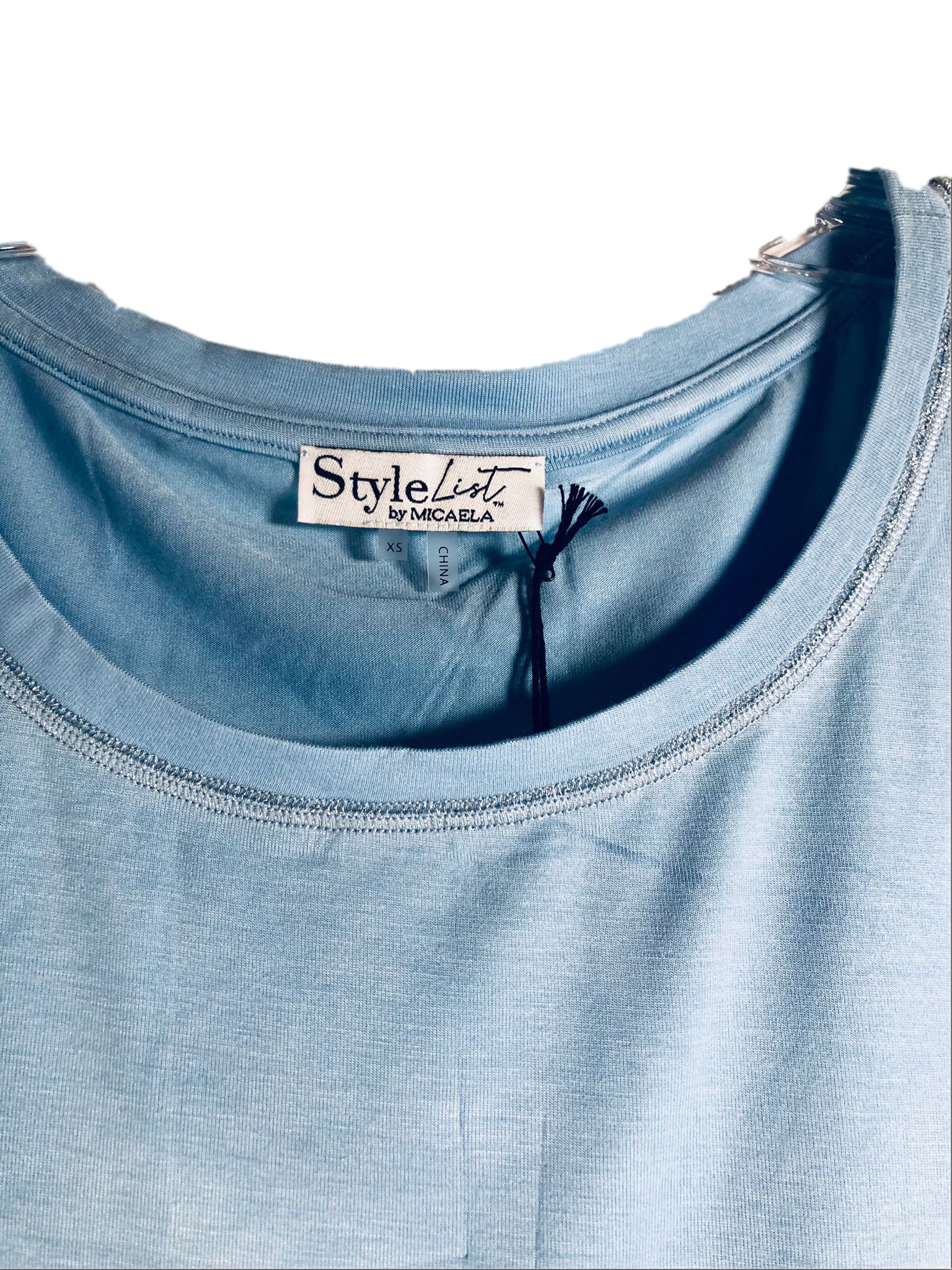 StyleList by Micaela Metallic Stitch Tee Shirt