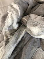 Dennis Basso Plush Robe with Faux Fur Trim & Monogram Initial