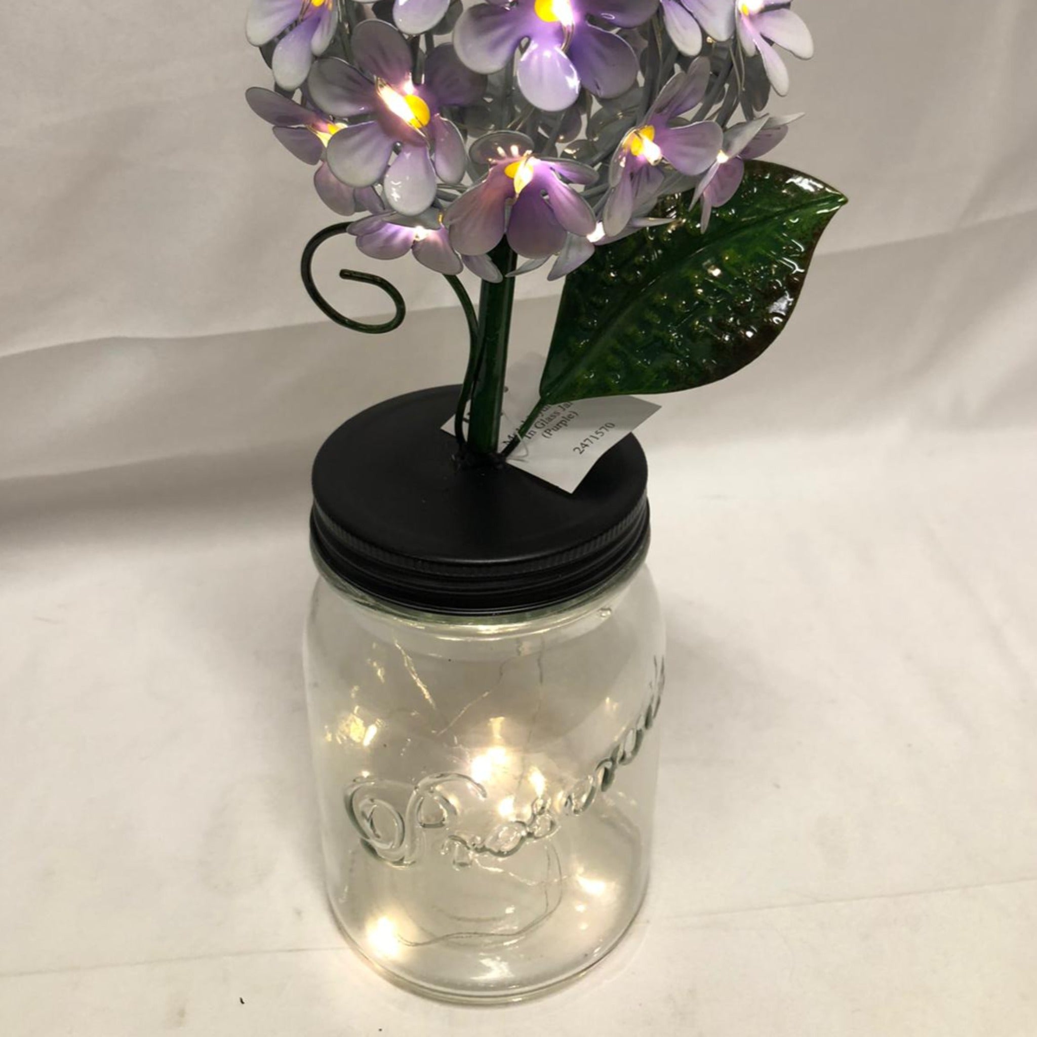 ultimate innovations led hydrangea in jar with fairy lights