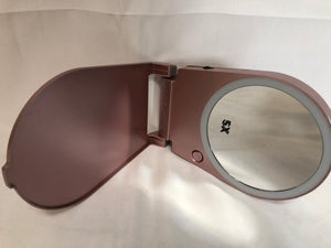 Floxite Mini 5x Lighted Folding Metallic & Travel Mirror