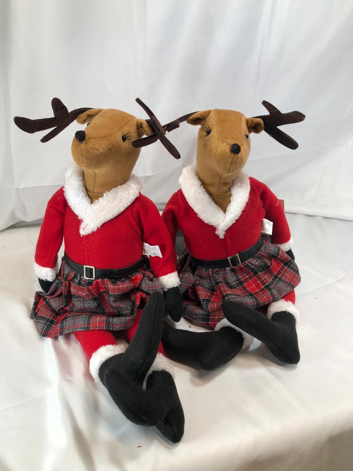 20" Plush Holiday Deer Couple Set by Valerie