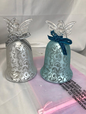 Set of 2 Illuminated 6" Angel Bells with Gift Bags by Valerie