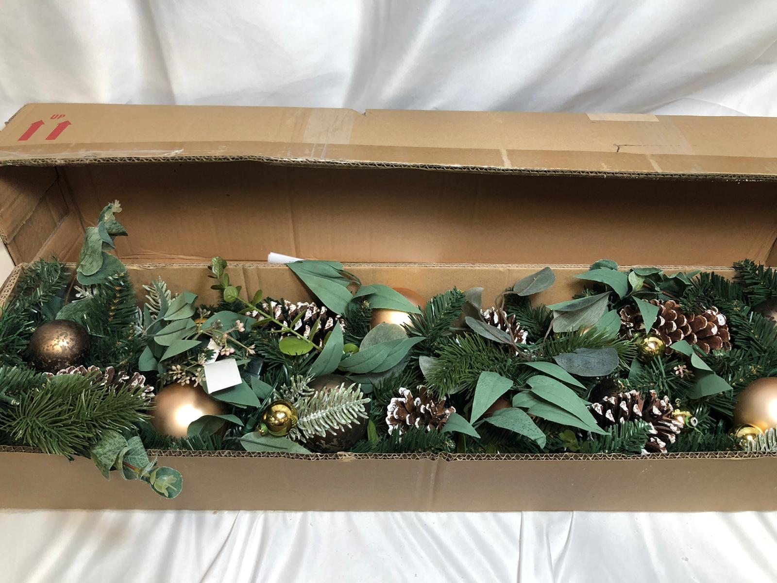 Scott Living 6' Illuminated Luxe Ornament Garland with Pinecones