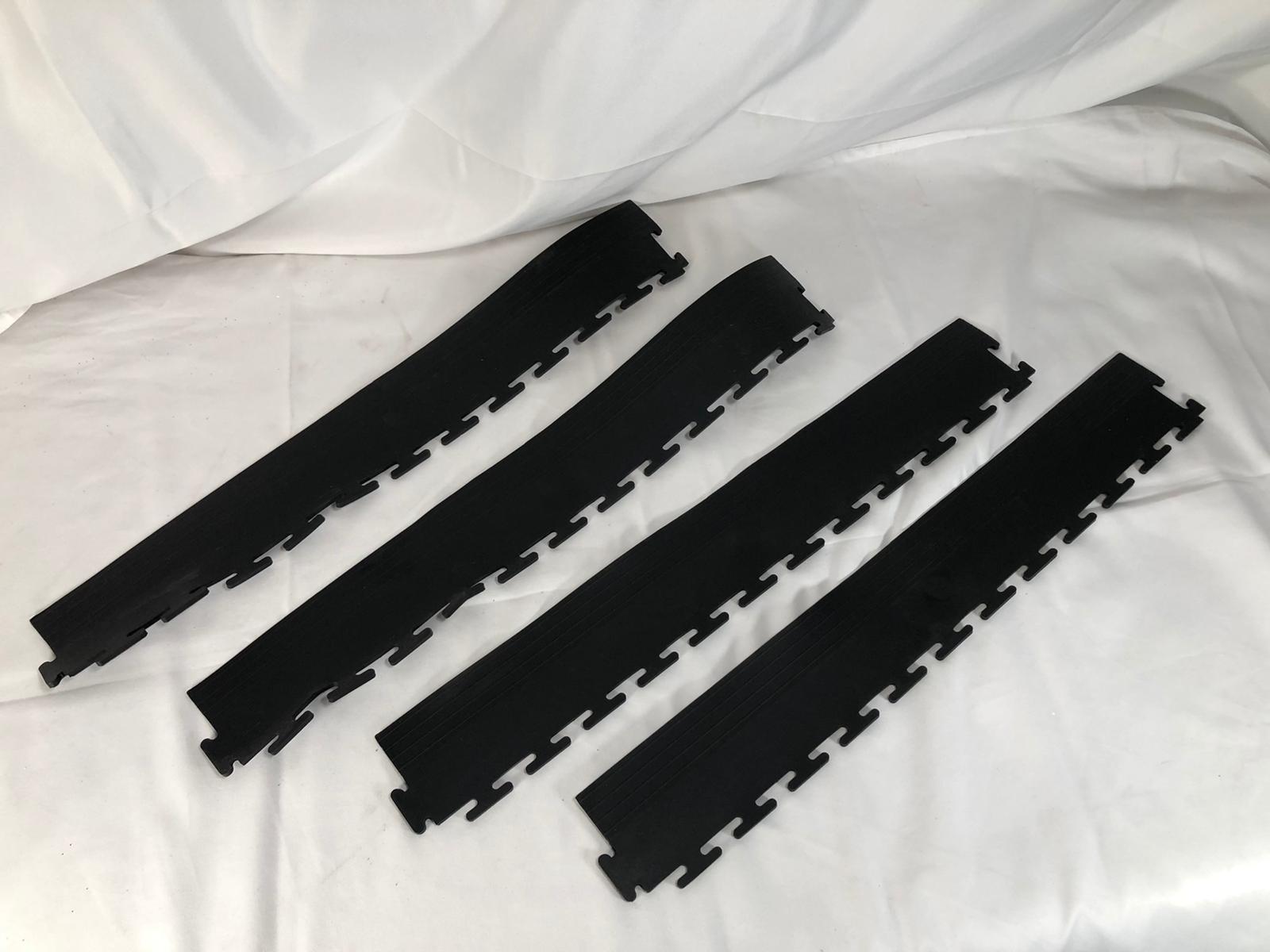 4-Pack Black PVC Plastic Tile Multipurpose Flooring - Easy to Clean & Attach
