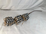 Set of 6 Checkered Presents w/ Ribbon Picks by Valerie