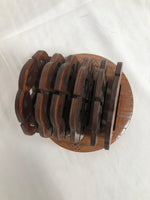 Monson Set of 6 Wooden Coasters with Holder