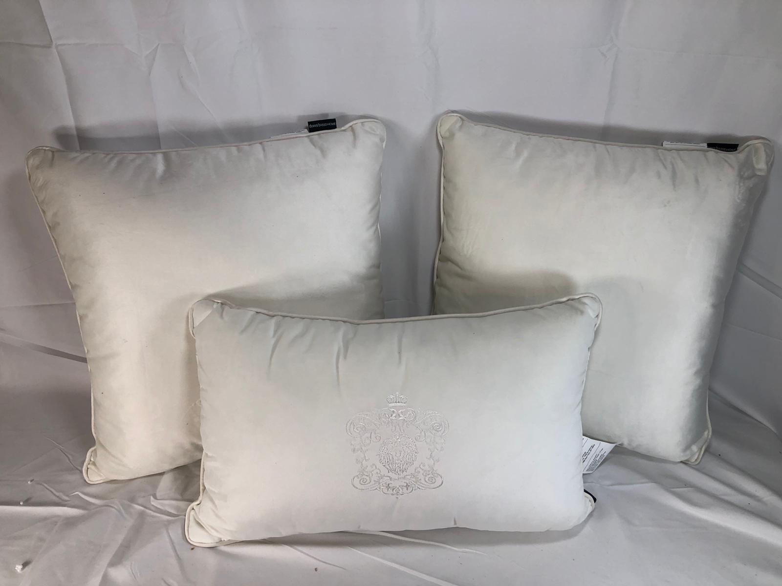 Dennis Basso Lush Velvet Set of 3 Decorative Pillows