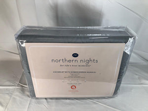 Northern Nights Cotton Embroidered Coverlet with Shams - Queen