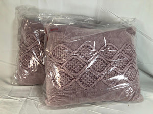 Peace Love World Set of 2 20" x 16" Knitted Pillows