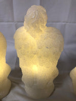S/3 Illuminated Glittered Wax Angels with Sheer Bags by Valerie