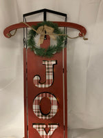 Illuminated Wooden Sleigh with Holiday Message by Valerie