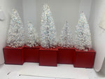 "As is" Inspirational Message Blocks with Lit Bottle Brush Trees by Valerie