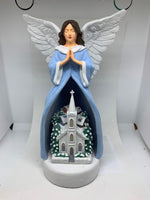 Illuminated Angel Figure with Scene by Valerie