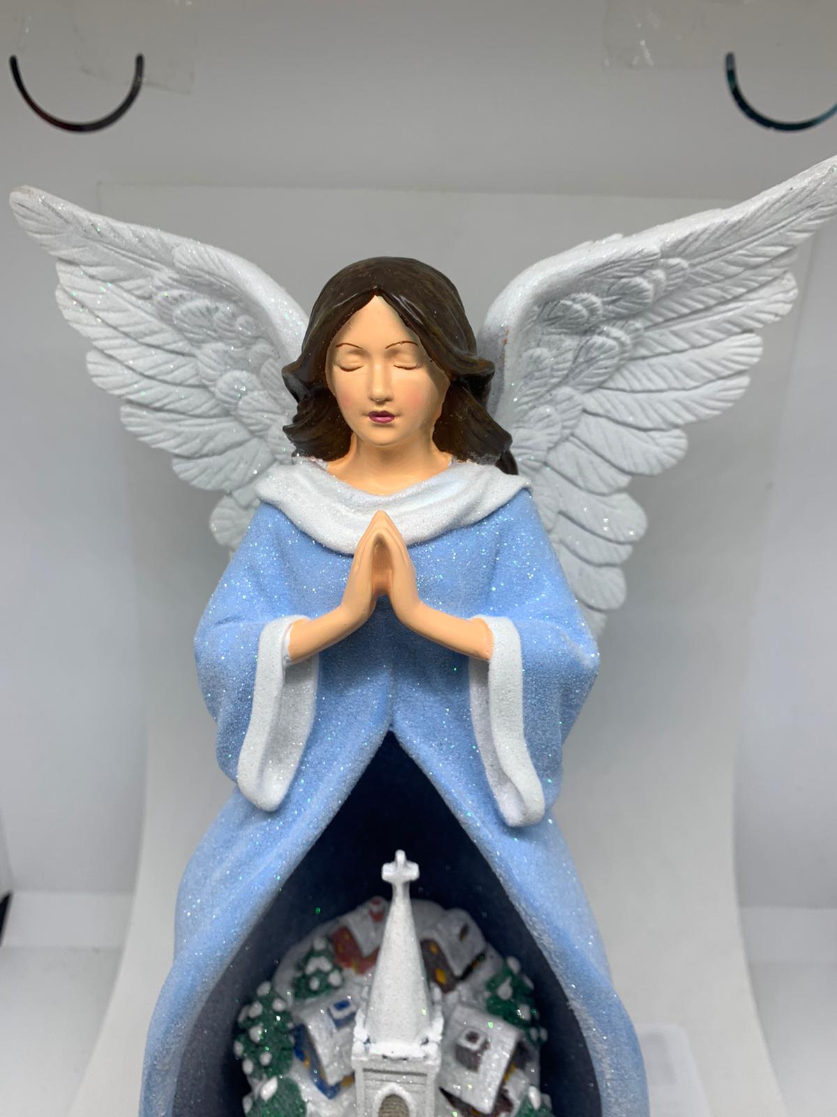 Illuminated Angel Figure with Scene by Valerie