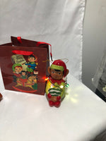 "As is" Mr. Christmas Set of 4 Lit Nostalgic Holiday Figures w/ Bags - Black
