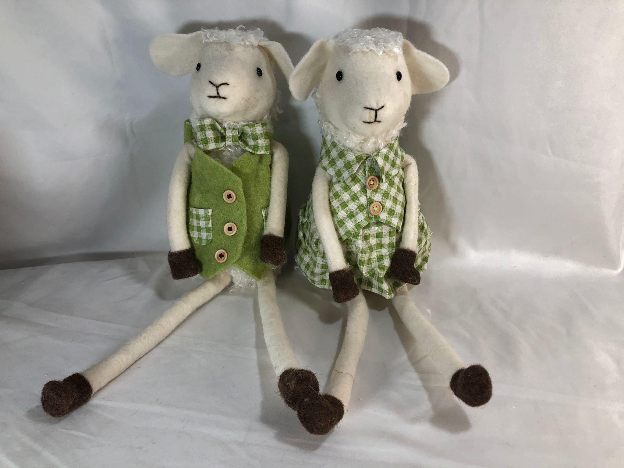 Set of 2 Boiled Wool Lamb Couple by Valerie