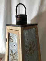 "As Is" Lightscapes Snowflake 21" Wood Lantern w/ Flameless Candle