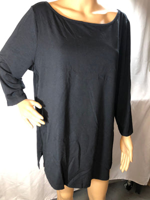 "As Is" Isaac Mizrahi Live! 3/4-Sleeve Knit Top with Cross Back Detail