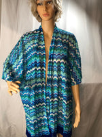 GRAVER Susan Graver Novelty Knit Kimono Tassel Trim
