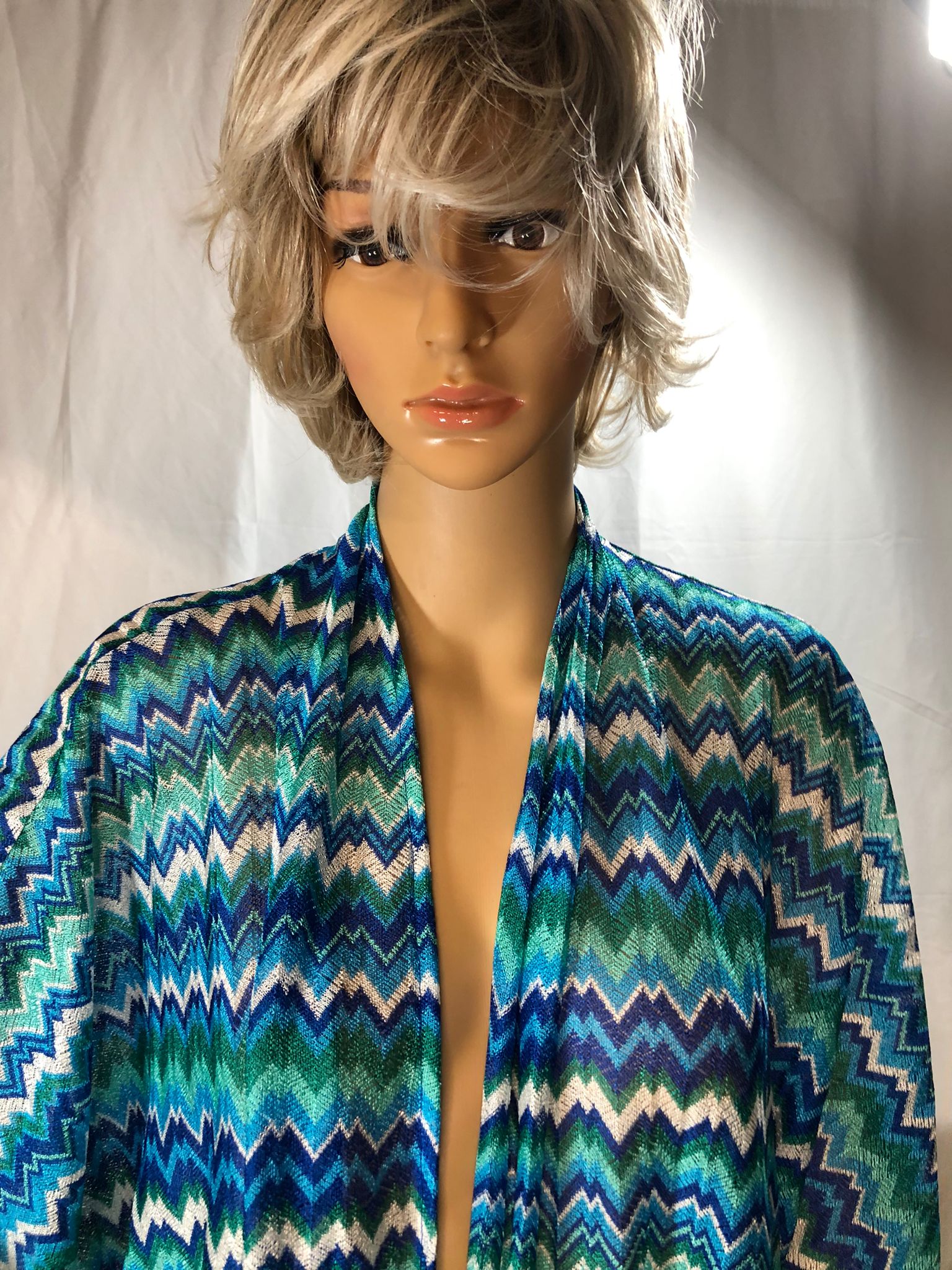 GRAVER Susan Graver Novelty Knit Kimono Tassel Trim