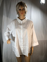 Joan Rivers 3/4-Sleeve Textured Button Front Shirt