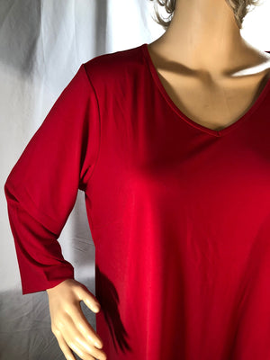 Joan Rivers Jersey Knit 3/4 Sleeve Top with Shirt Tail Hem