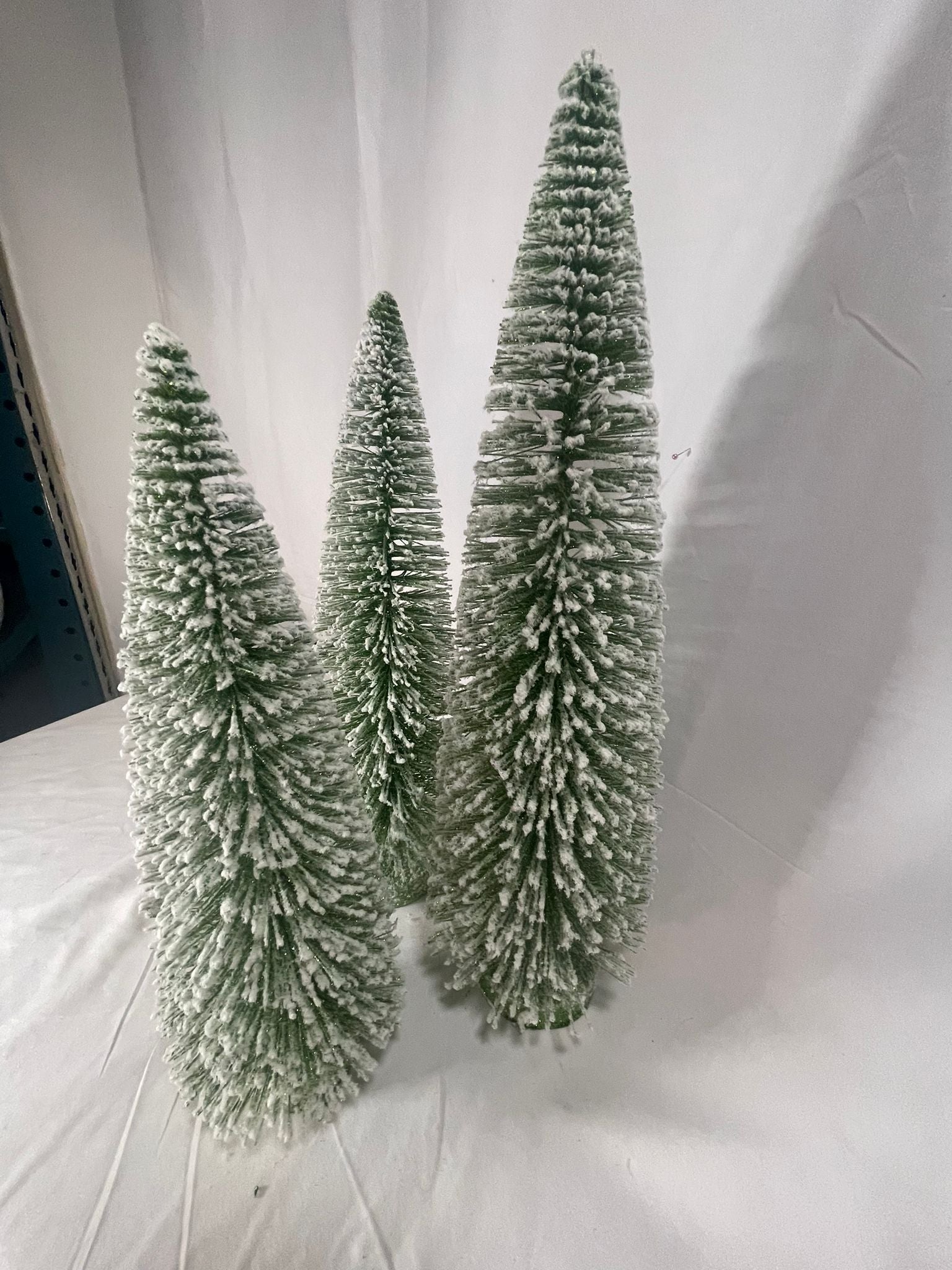 Set of 3 Snowy Bottlebrush Trees by Valerie