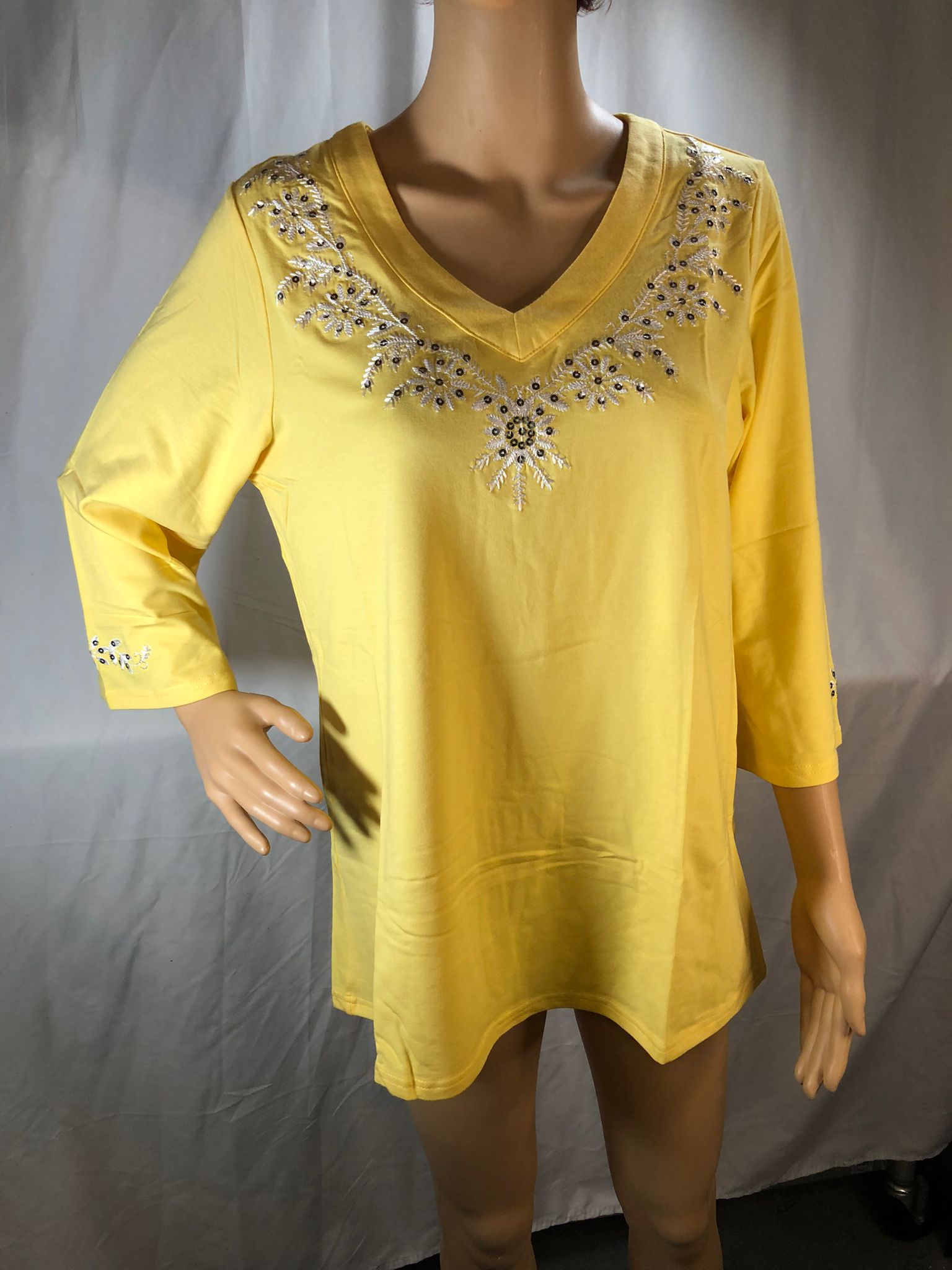 Belle by Kim Gravel TripleLuxe Embroidered Tunic, Medium