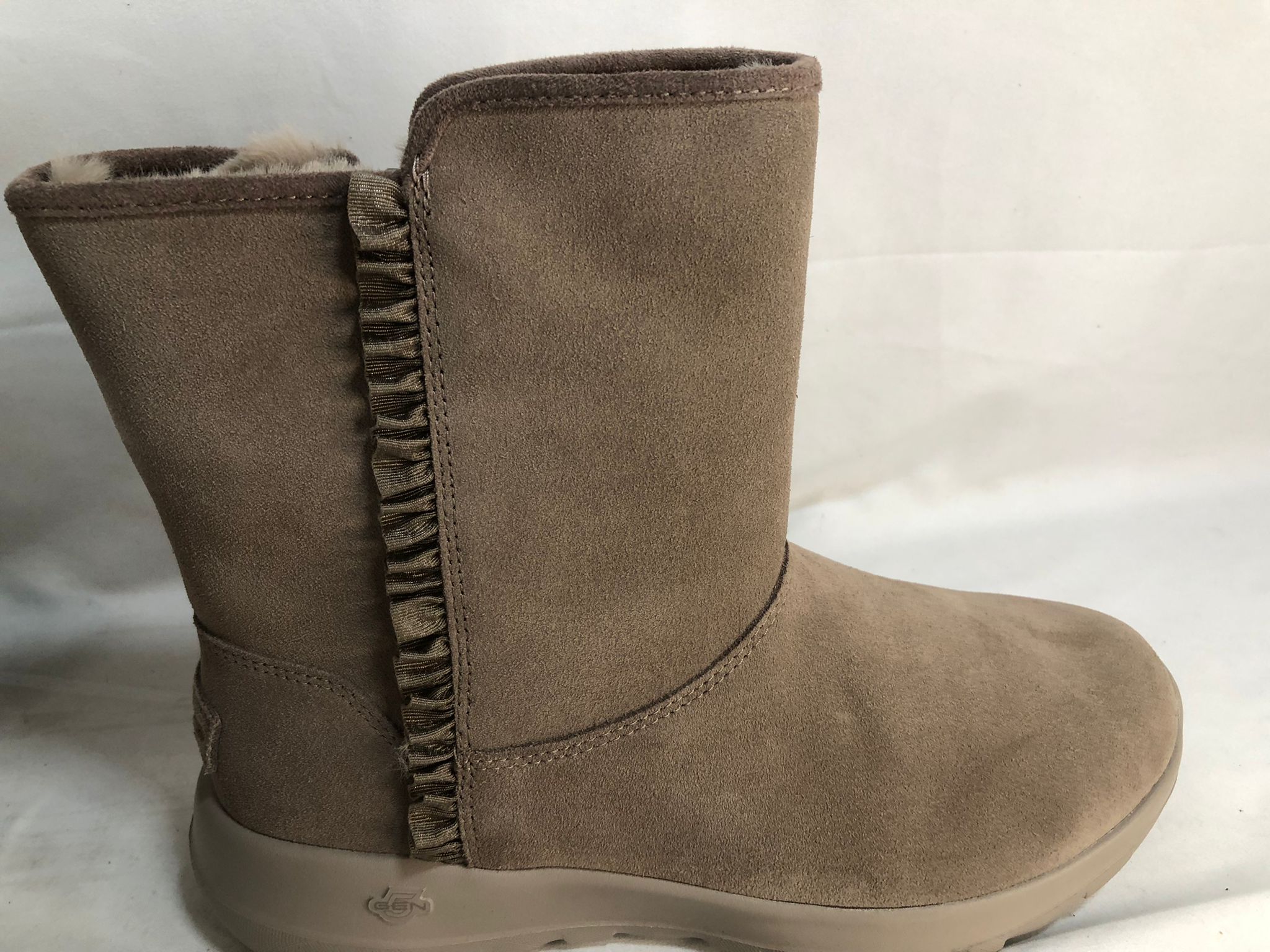 Skechers On-the-Go Suede Ruffle Boots