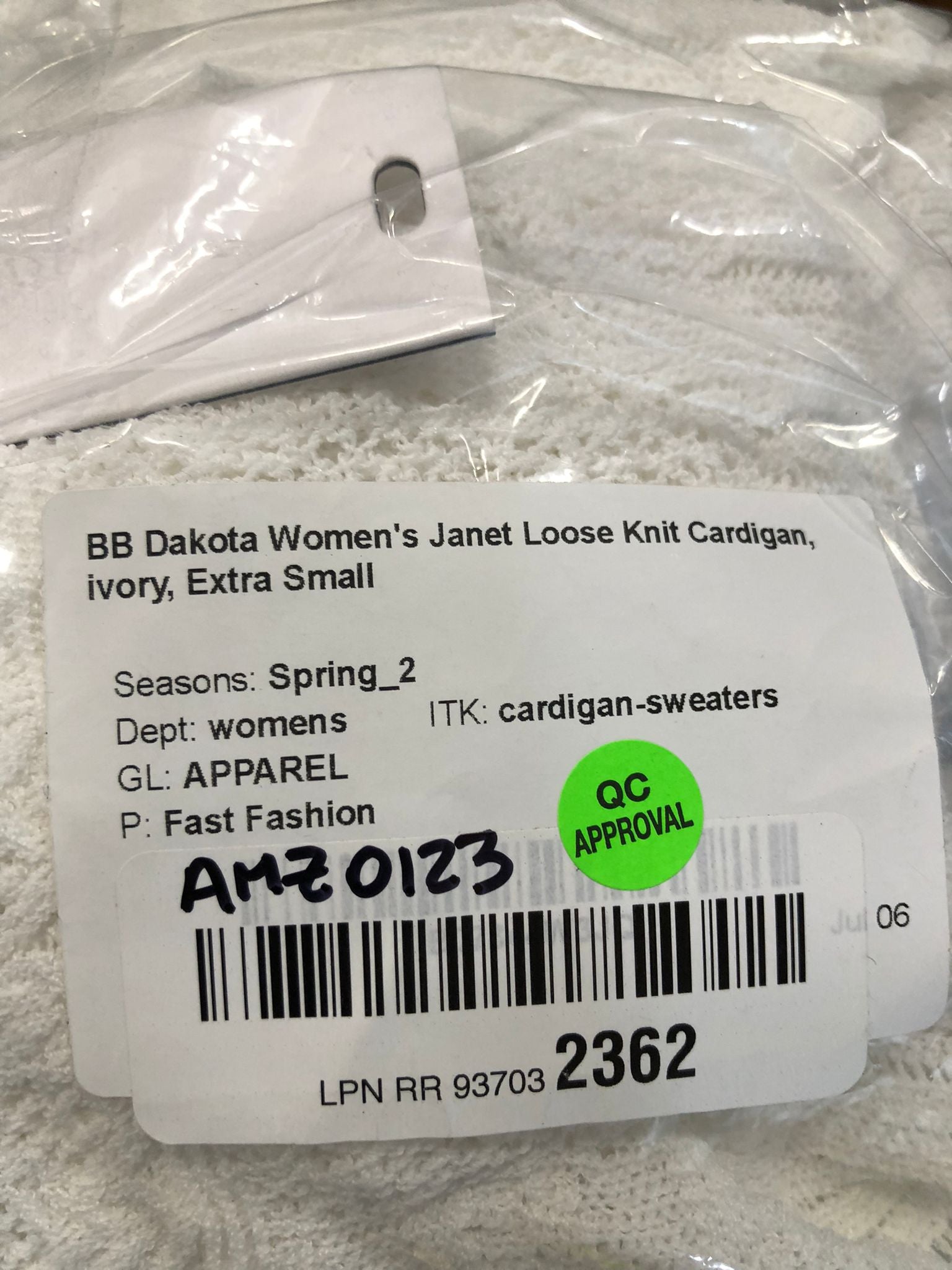 BB Dakota Janet Loose Knit Cardigan - Ivory, XS