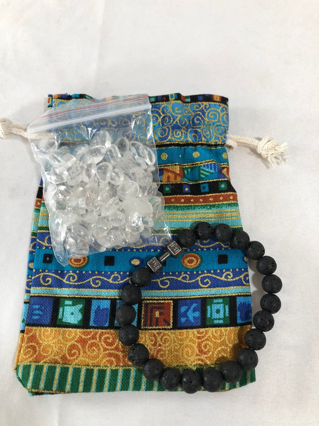 Men Essential Oil Bracelet Lava Yoga Bead Bangle 8mm Anxiety Healing Lucky Bracelets for Women (Dumbbell Decoration)