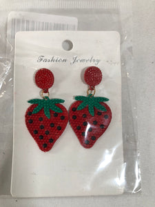 3D Strawberry Dangle Earrings - Cute Fruit Jewelry for Women Girls