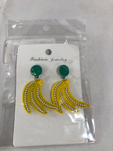 Fresh and Fun Banana Dangle Earrings - Novelty Fruit Jewelry for Women and Girls