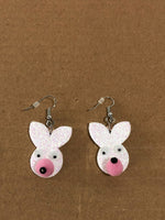 Easter Earrings - Set of 2 Easter Bunny and Basket of Eggs