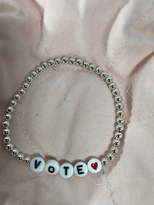 Dee Berkley Vote Collection Bracelet Vote Red Sterling Silver Silver 7 in