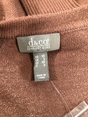 Denim & Co. Comfort Zone Regular Honey Knit Open-Front Cardigan, Maple Brown, XS