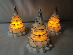 Candle Impressions Set of (3) 6" Trees w/ Organza Bags