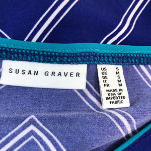 Susan Graver Striped Liquid Knit V-Neck Scarf Top