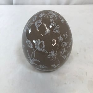 6" Toile Design Ceramic Egg by Valerie