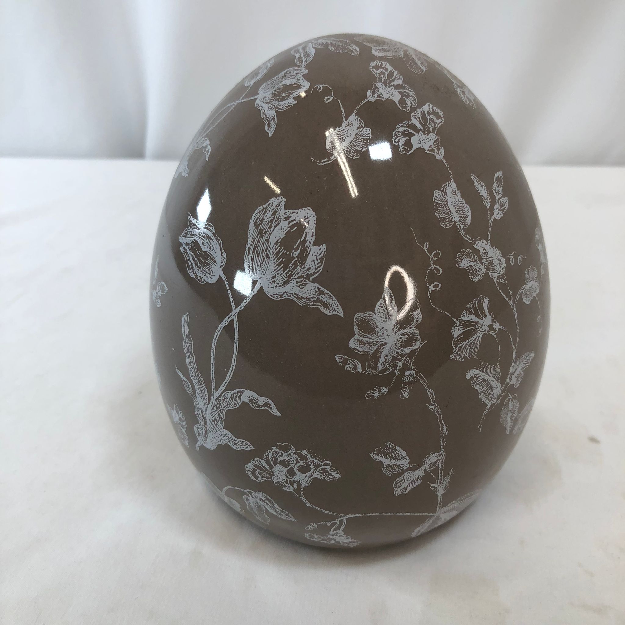 6" Toile Design Ceramic Egg by Valerie