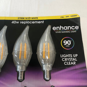 As is Feit Electric Led Chandelier Bulbs 5 Pack Soft White