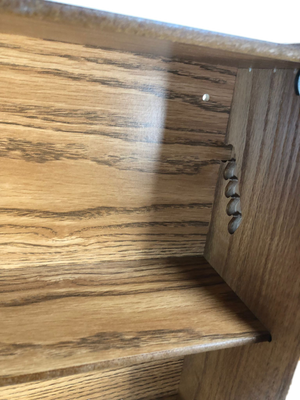Wooden Mallet Combo Towel Dispenser and Glove/Tissue Holder, Medium Oak