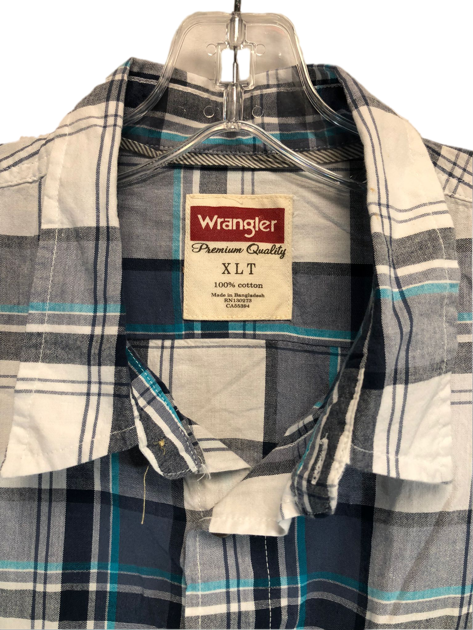 Wrangler Men's Regular Fit Plaid Long Sleeve Shirt