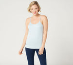 Lisa Rinna Collection Twist Front Cami Top with Crossover V-Neck