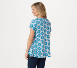 LOGO by Lori Goldstein Cotton Modal Top with Flutter Sleeves