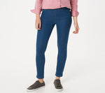 Martha Stewart Tall Knit Denim Ankle Jeans with Zipper Detail