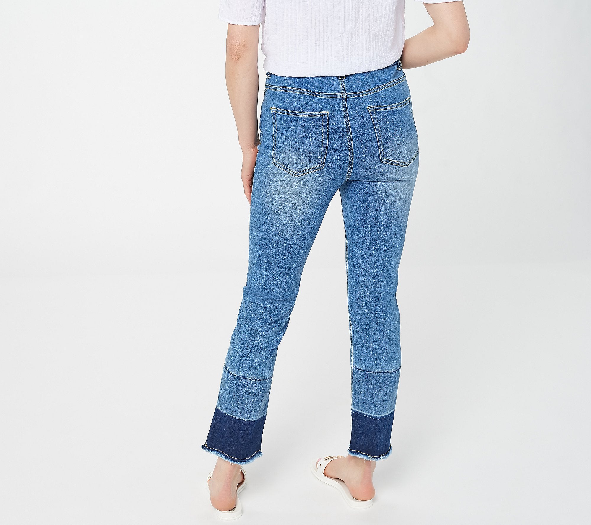 Denim & Co. Easy Stretch Denim Ankle Jeans with Released Hem