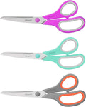 Multipurpose Scissors Set - 8 Inch, 3 Pack, Stainless Steel, Ergonomic Handles