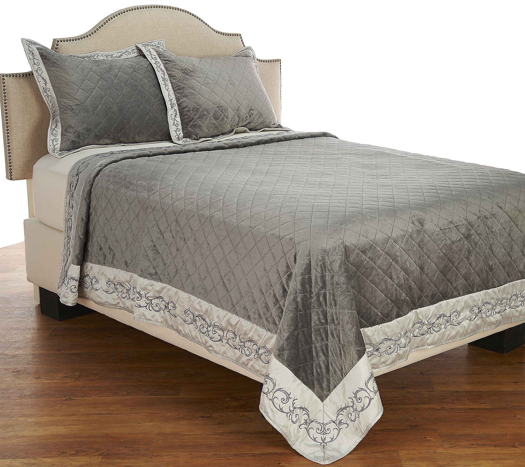 Dennis Basso Alexandria Faux Micromink Queen Coverlet Set